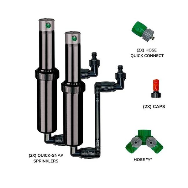 Autowater Irrigation Autowater QSK-742 Quick Snap in Ground 5 in. Pop Up Adjustable Sprinkler with Quick Hose Connectors & Splitter; Pack of 2 QSK-742 - main